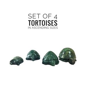 Set of 4 stone Tortoises - Miniatures in ascending sizes